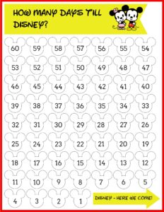 A countdown calendar so you can count down the days to your next Disney World vacation!