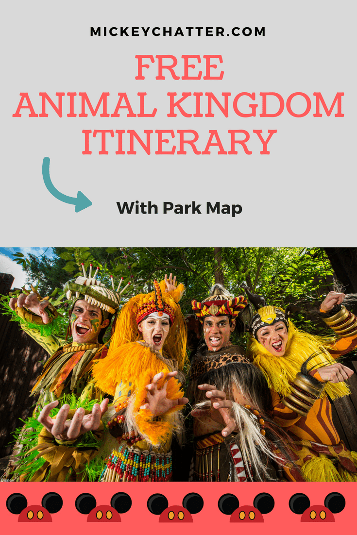 FREE Animal Kingdom Itinerary with park map - Disney World