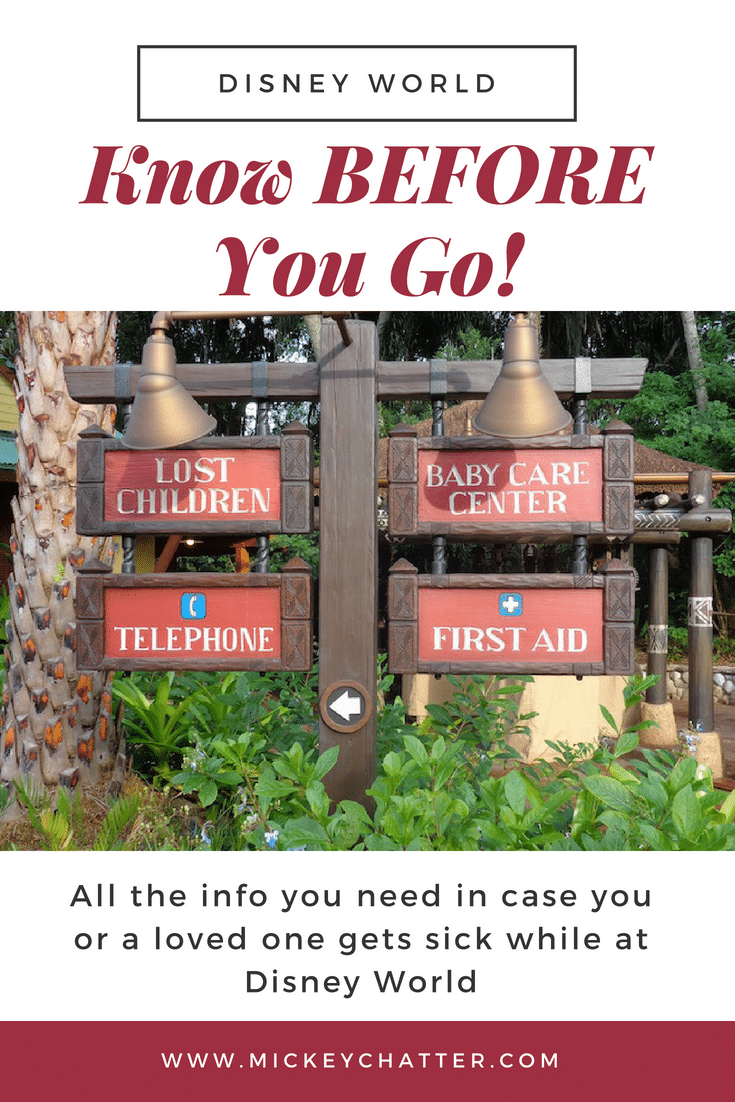 Be prepared BEFORE you leave for Disney World in case you get sick, all the vital information you'll need to have on hand! #disneyworld #disneyvacation #disneyplanning