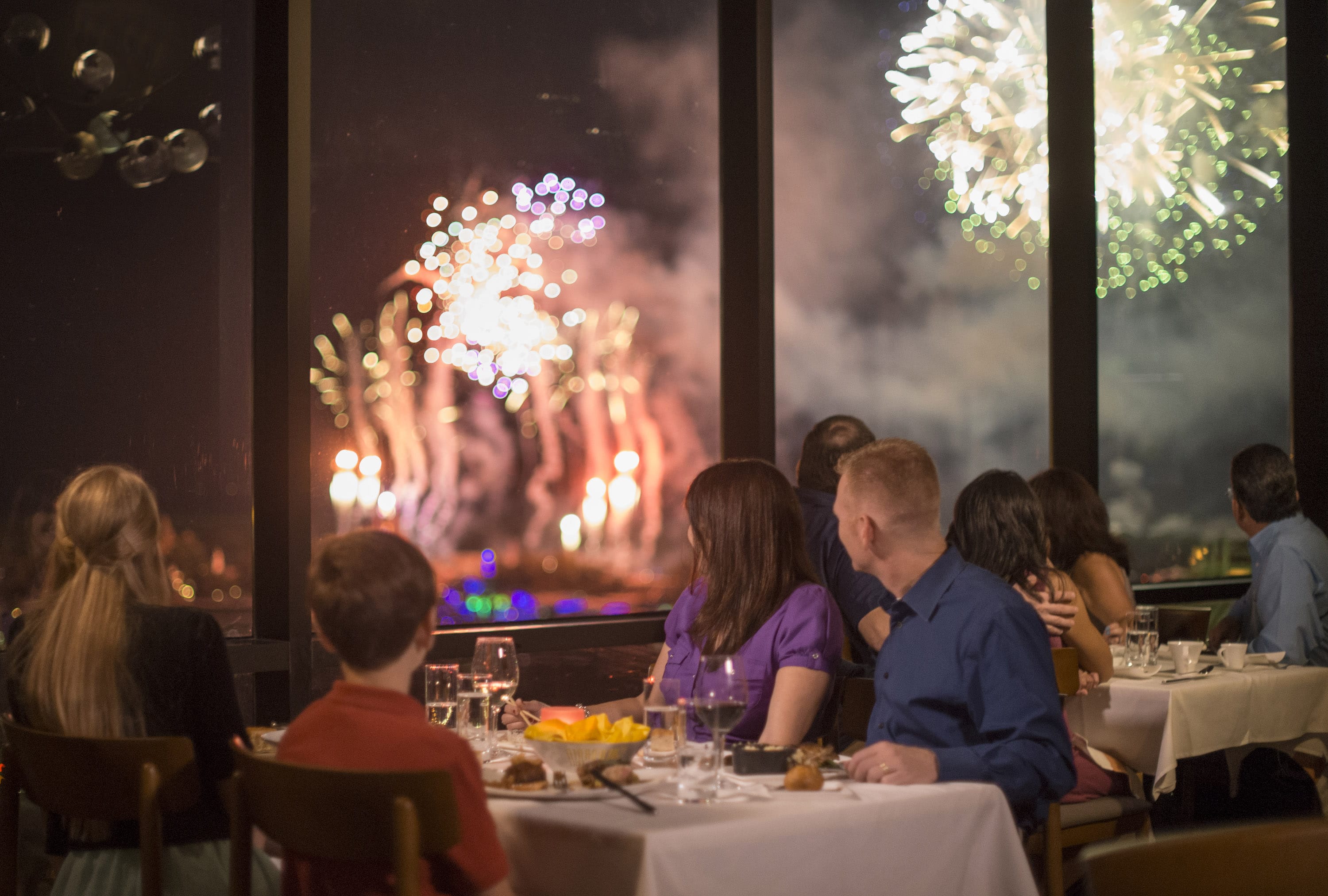 Dining at California Grill with a view of the Magic Kingdom Fireworks