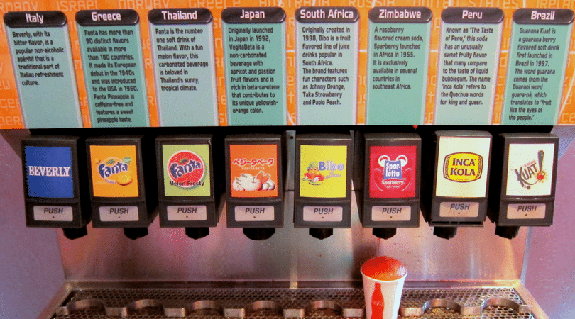 Club Cool drink selections at Epcot