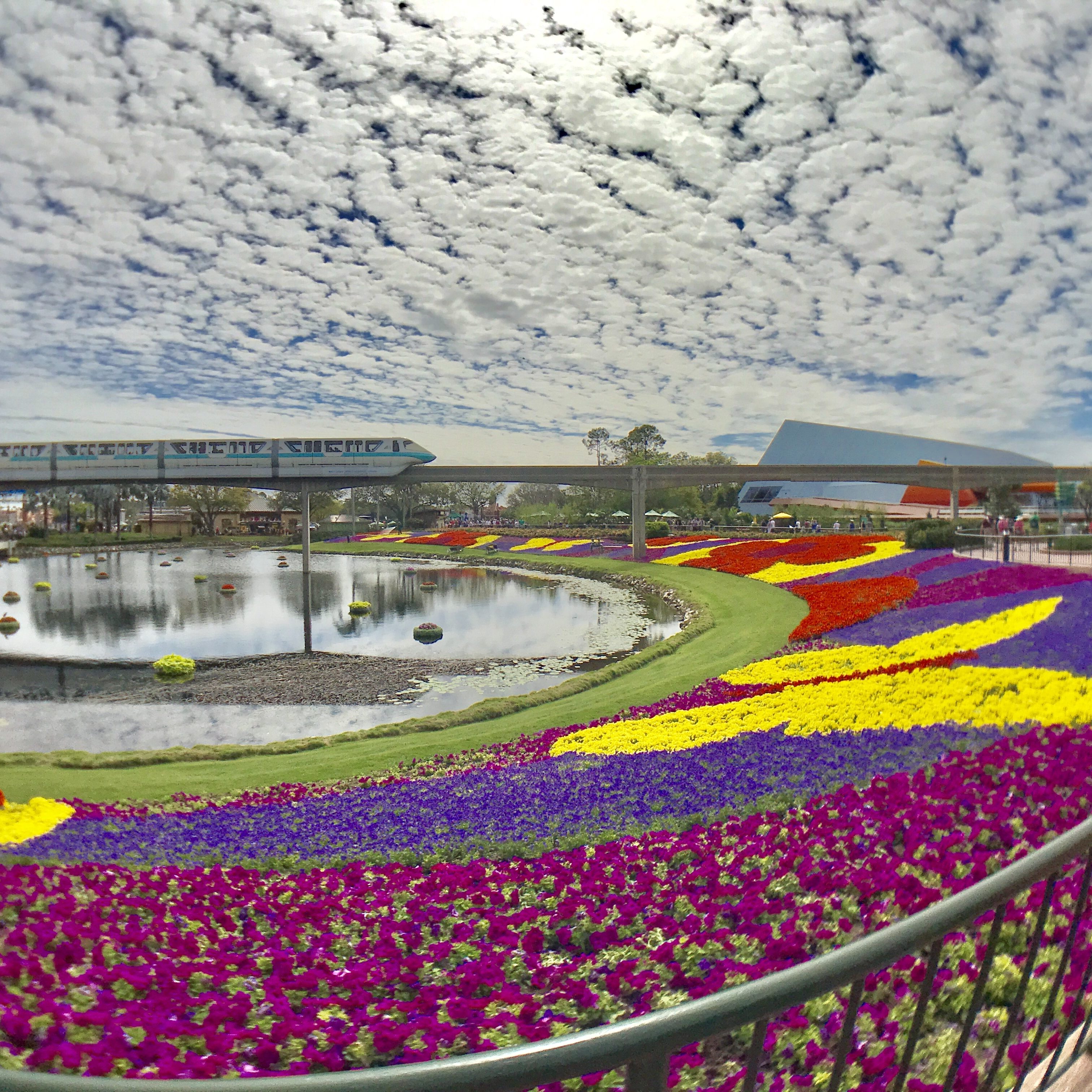 Future World Gardens with Monorail Future World Gardens at Epcot with monorail