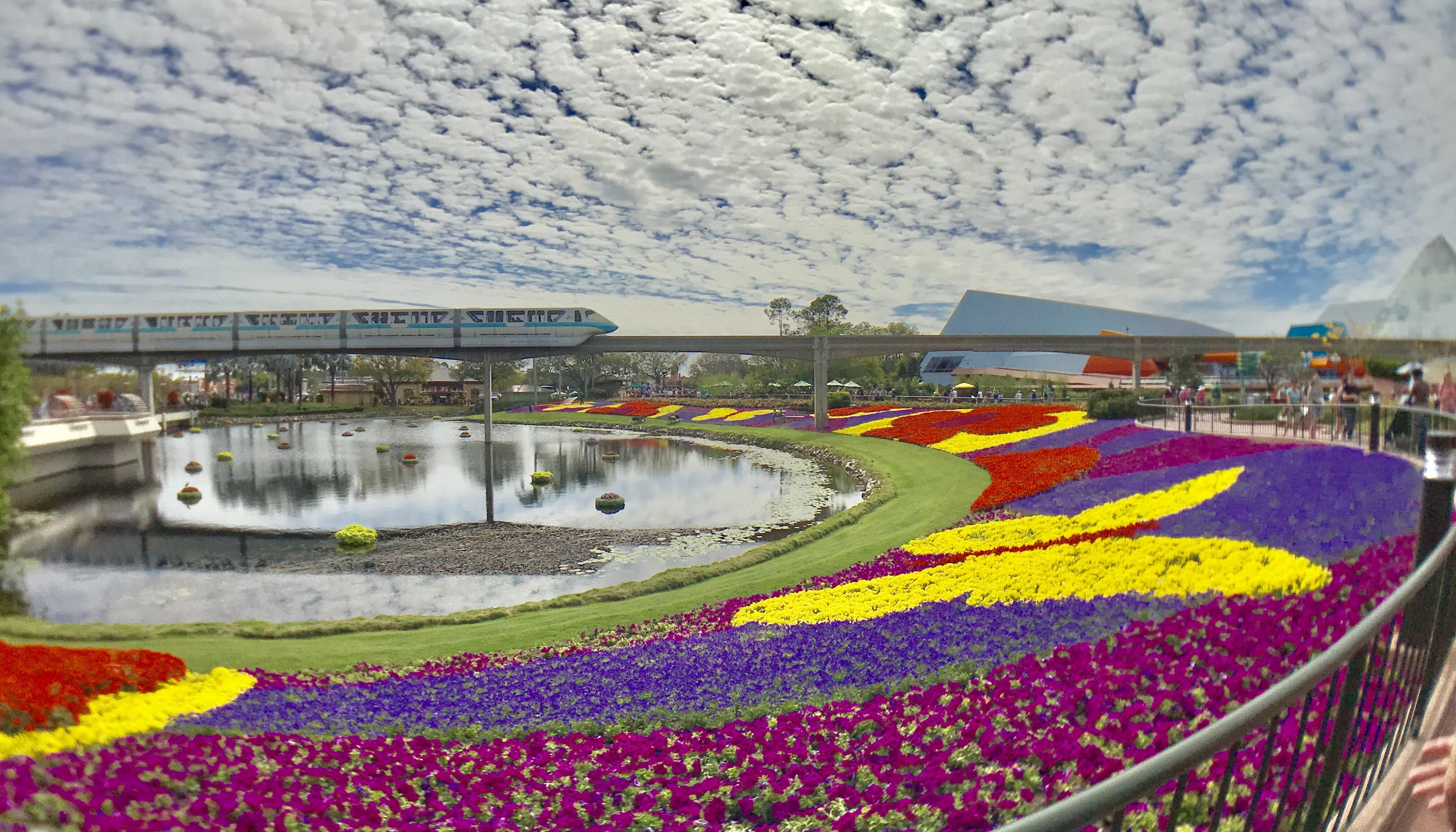Future World Gardens at Epcot with monorail