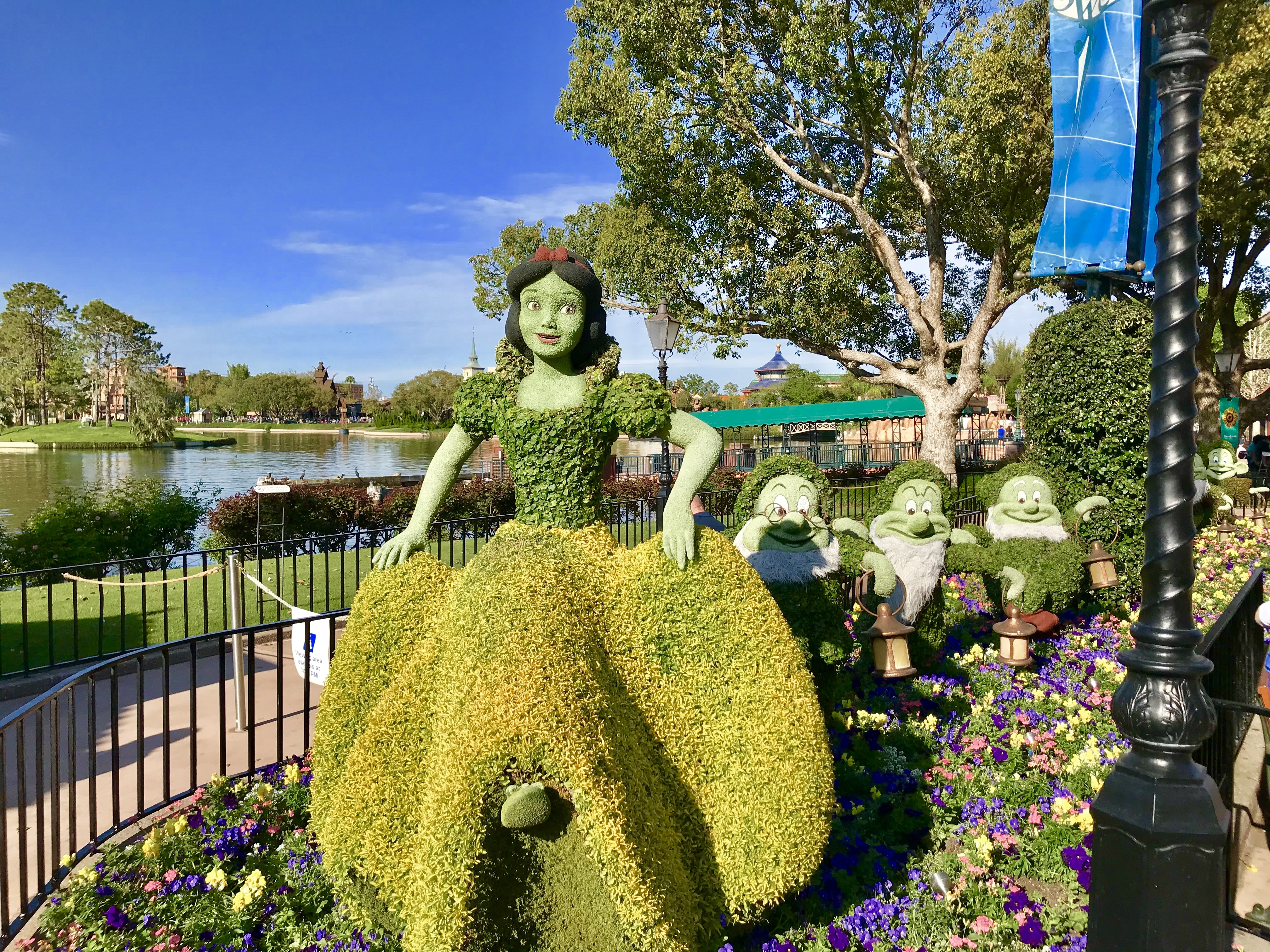 Snow White and Dwarfs at Epcot's 2018 Flower and Garden Festival