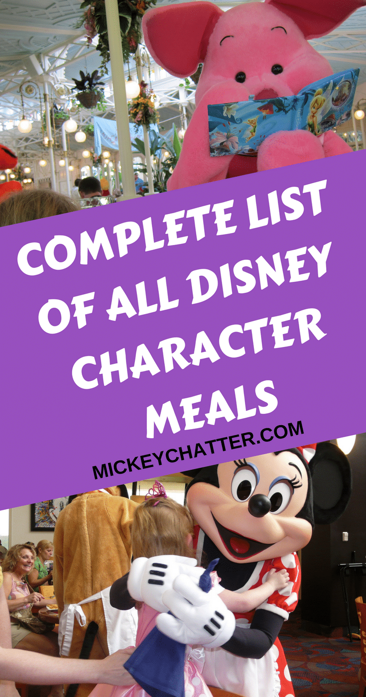 Your guide to all the Disney World character meals - a complete list! #disneyworld #disneyvacation #disneyfood