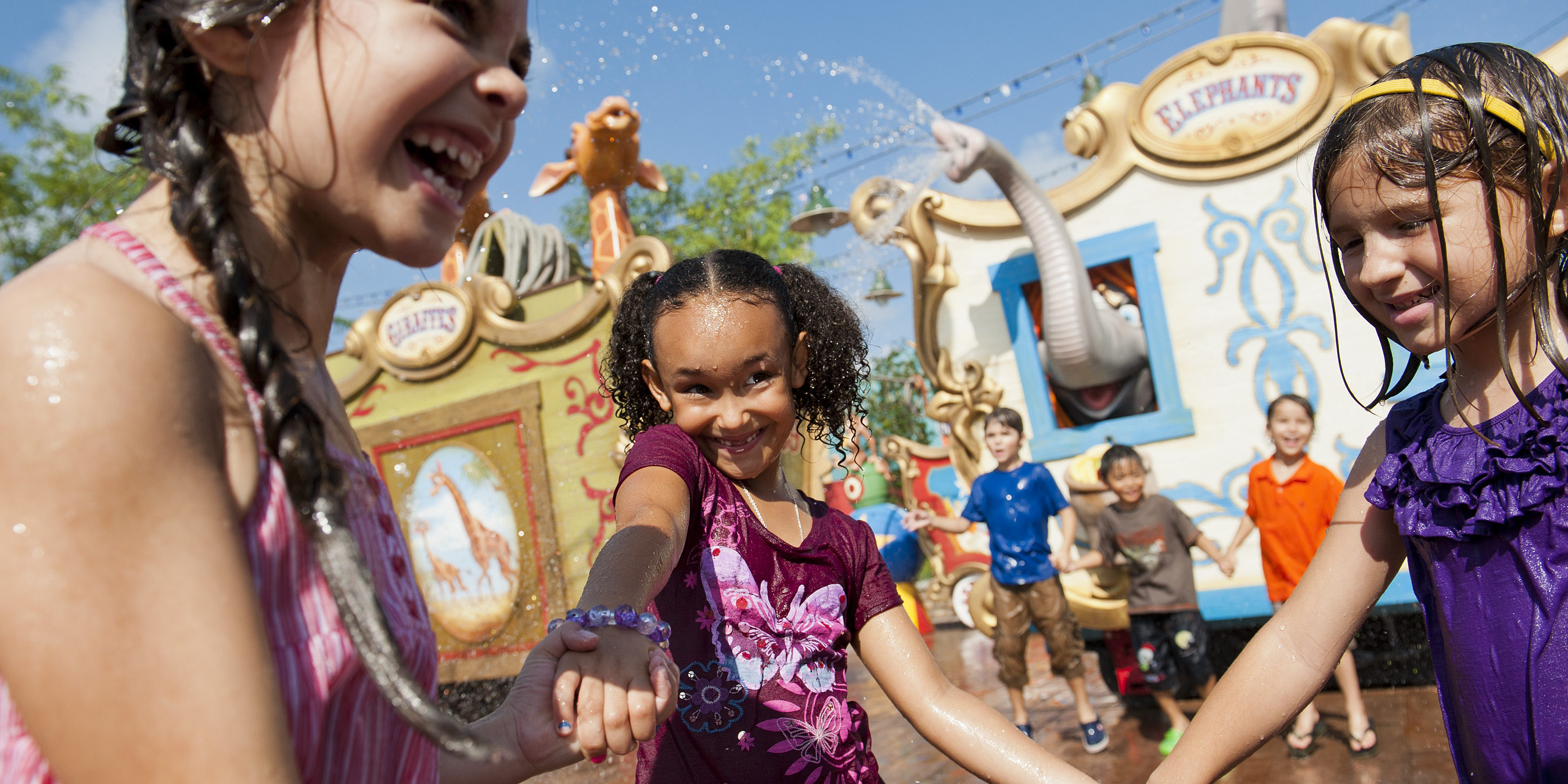 Casey Jr. Rolls into Town How to stay cool in Florida at Storybook Circus splash pad in Magic Kingdom