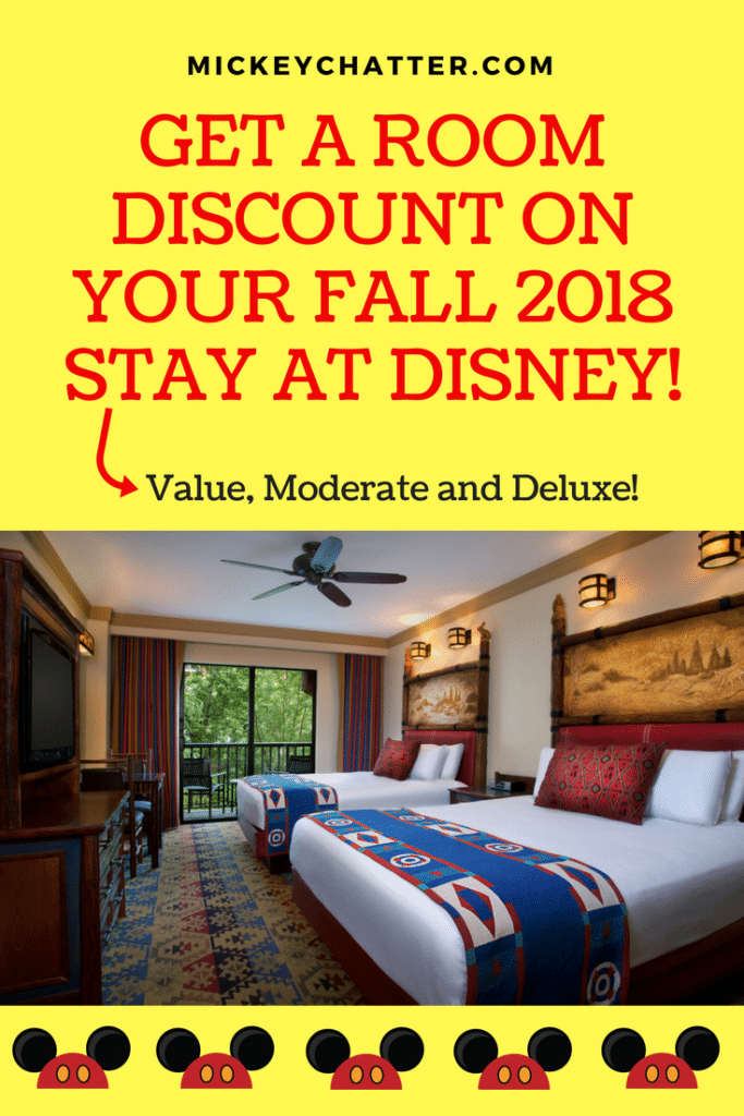 Fall 2018 Disney Discounts Available for October to December Mickey
