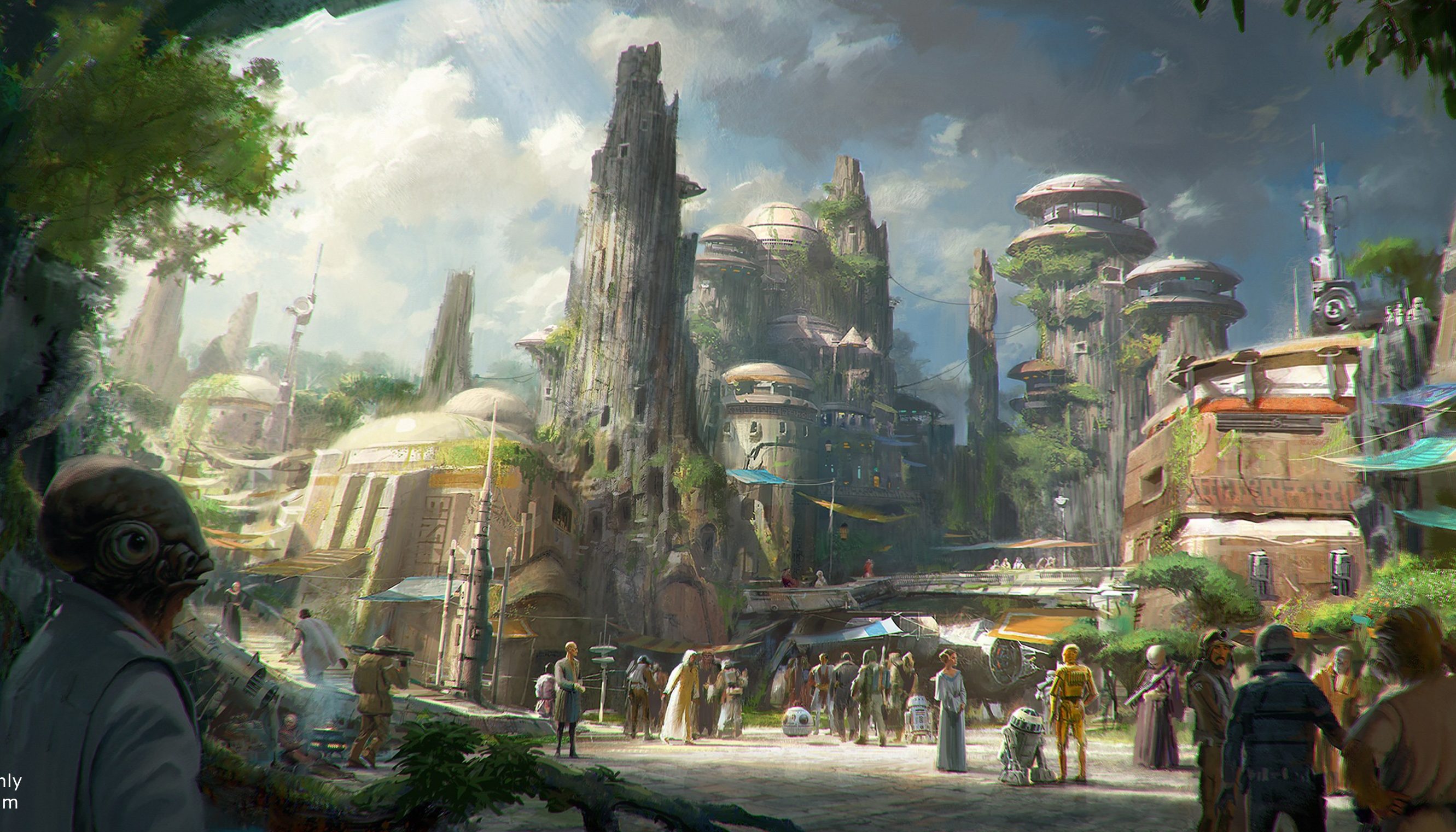 Galaxy's Edge right outside of the Disney star wars hotel