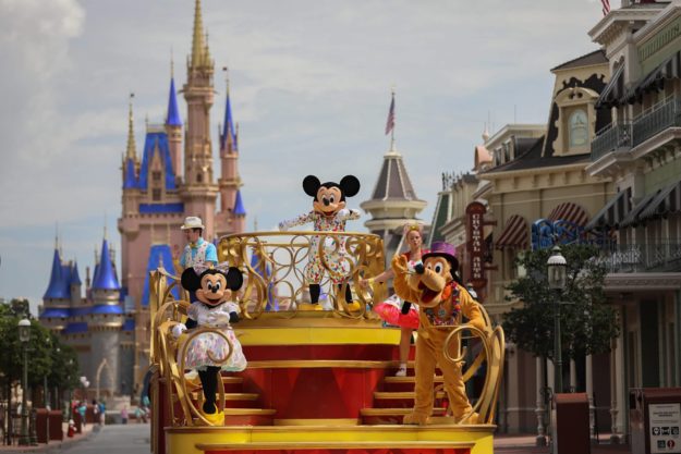 ‘Mickey and Friends Cavalcade’ Disney World character cavalcades, where you can find the characters in the parks on your next visit! #disneyworld #disneycharacters #disneytrip #disneyvacation #disneyplanning #travelagent #disneytravelagent