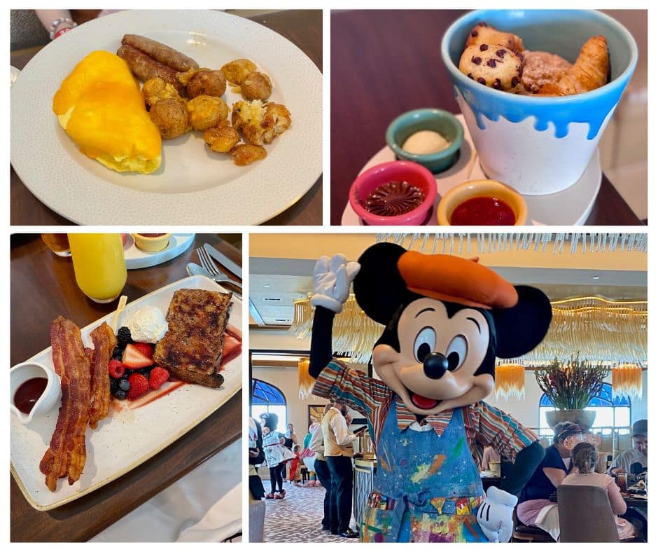 Topolino's Terrace is one of the best places for breakfast at Disney World! #wdw #disneyworld #disneydining #disneyfood #disneybreakfast #charactermeals